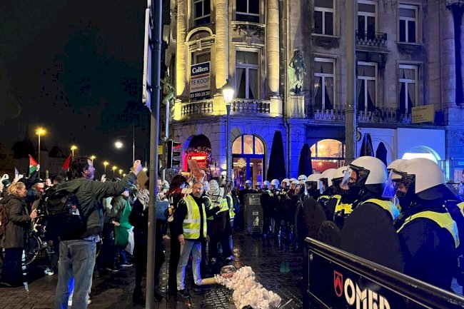 Anvers’te Pro-Filistin protestosu krize dönüştü: Koalisyon ortakları N-VA ve Vooruit belediye meclisinde çatıştı