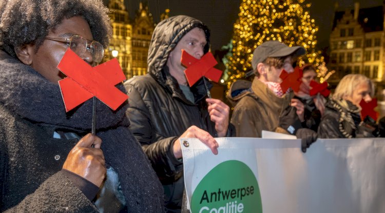 Antwerp’te Filistin dayanışma eylemi: “Gösteri hakkımız kısıtlanıyor”