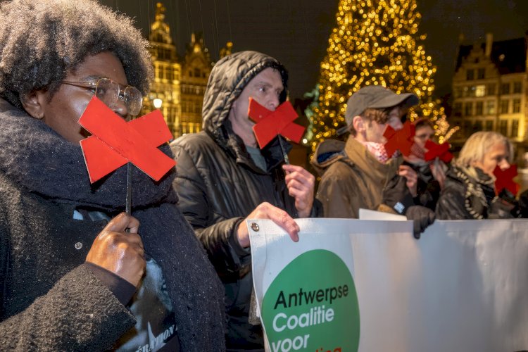 Antwerp’te Filistin dayanışma eylemi: “Gösteri hakkımız kısıtlanıyor”